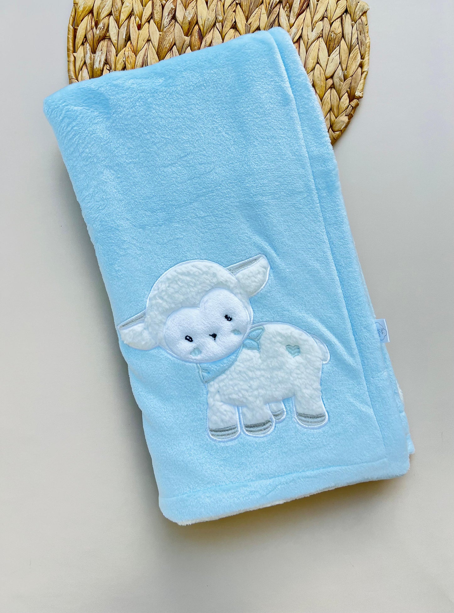 COBIJA DOBLE ACOLCHADA BABY LUNA AZUL OVEJA