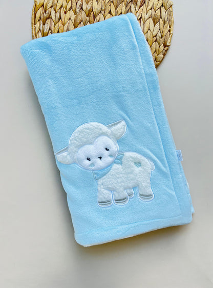 COBIJA DOBLE ACOLCHADA BABY LUNA AZUL OVEJA