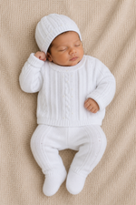 CONJUNTO CLASICO PARA BEBÉ - 4 PIEZAS - COLOR BLANCO