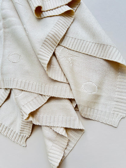 COBIJA TEJIDA ESTRELLAS BEIGE PUPPET