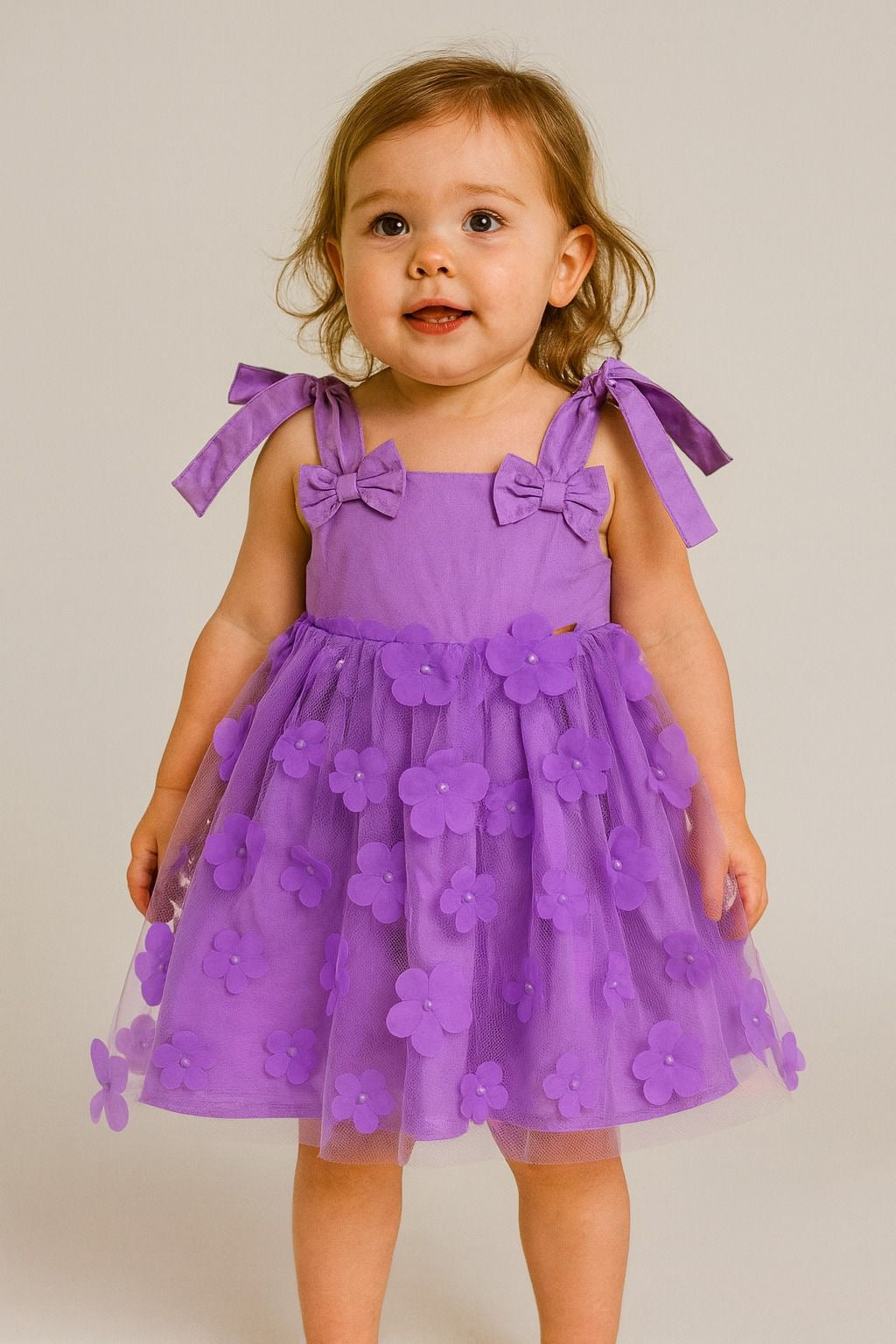 VESTIDO FLORAL LAZOS LILA