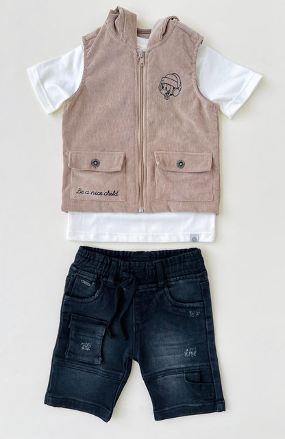 CONJUNTO 3 PIEZAS CON CHALECO