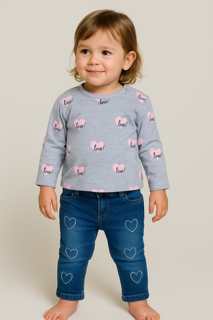 CONJUNTO DENIM CORAZONES