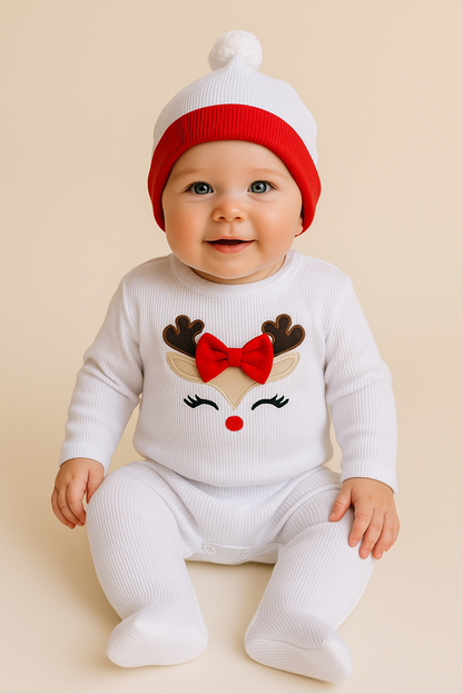 ENTERIZO NAVIDEÑO DE RENITO NIÑA CON GORRO