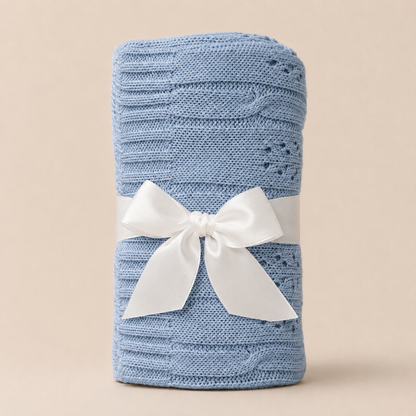 Cobija Tejida para Bebé Premium 100 x 85 cm | color azul