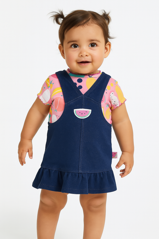 SET VESTIDO Y CAMISETA FRUTAL BOBOLI