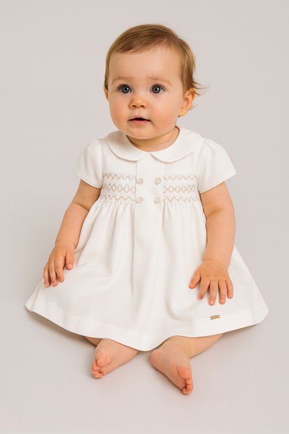 VESTIDO LUX TERCIOPELO MARFIL EUROPEO MAYORAL