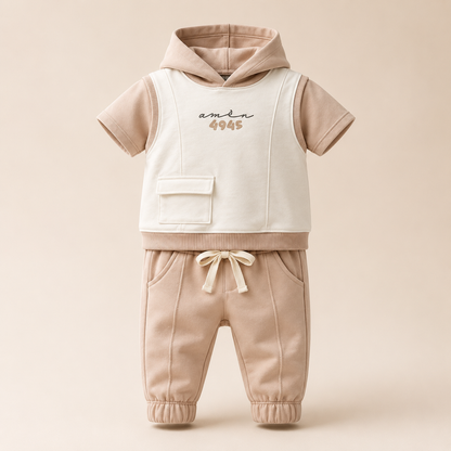 ⭕️ CONJUNTO 3 PIEZAS BEIGE | MARA BABY