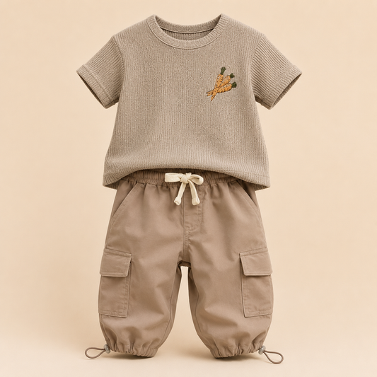 ⭕️ CONJUNTO 2 PIEZAS CASTILLITOS CLARO 🥕 |