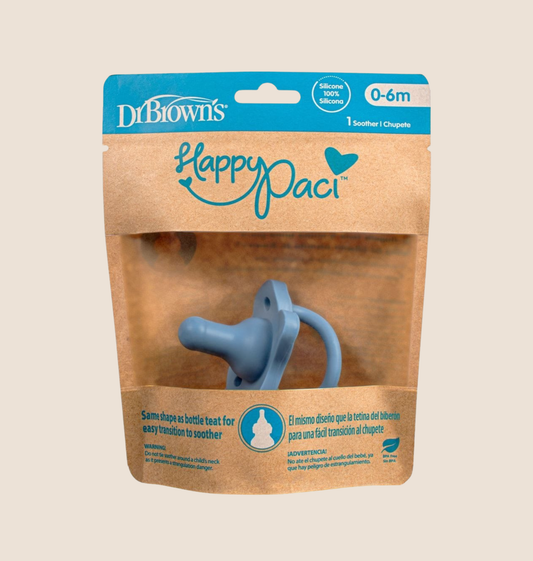 CHUPO DR. BROWN’S HAPPYPACI - 100 % SILICONA SUAVE - 0 A 6 M