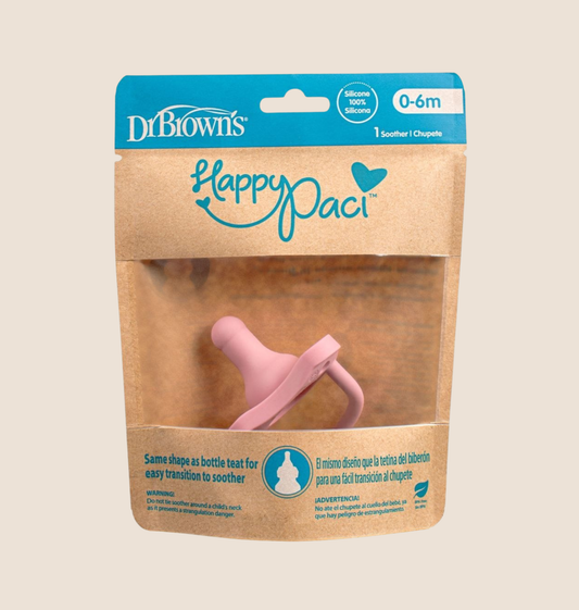 CHUPO DR. BROWN’S HAPPYPACI - 100 % SILICONA SUAVE - 0 A 6 M