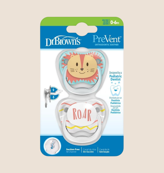 CHUPETES DR. BROWN’S PREVENT - DISEÑO ORTODONTICO 0-6 M