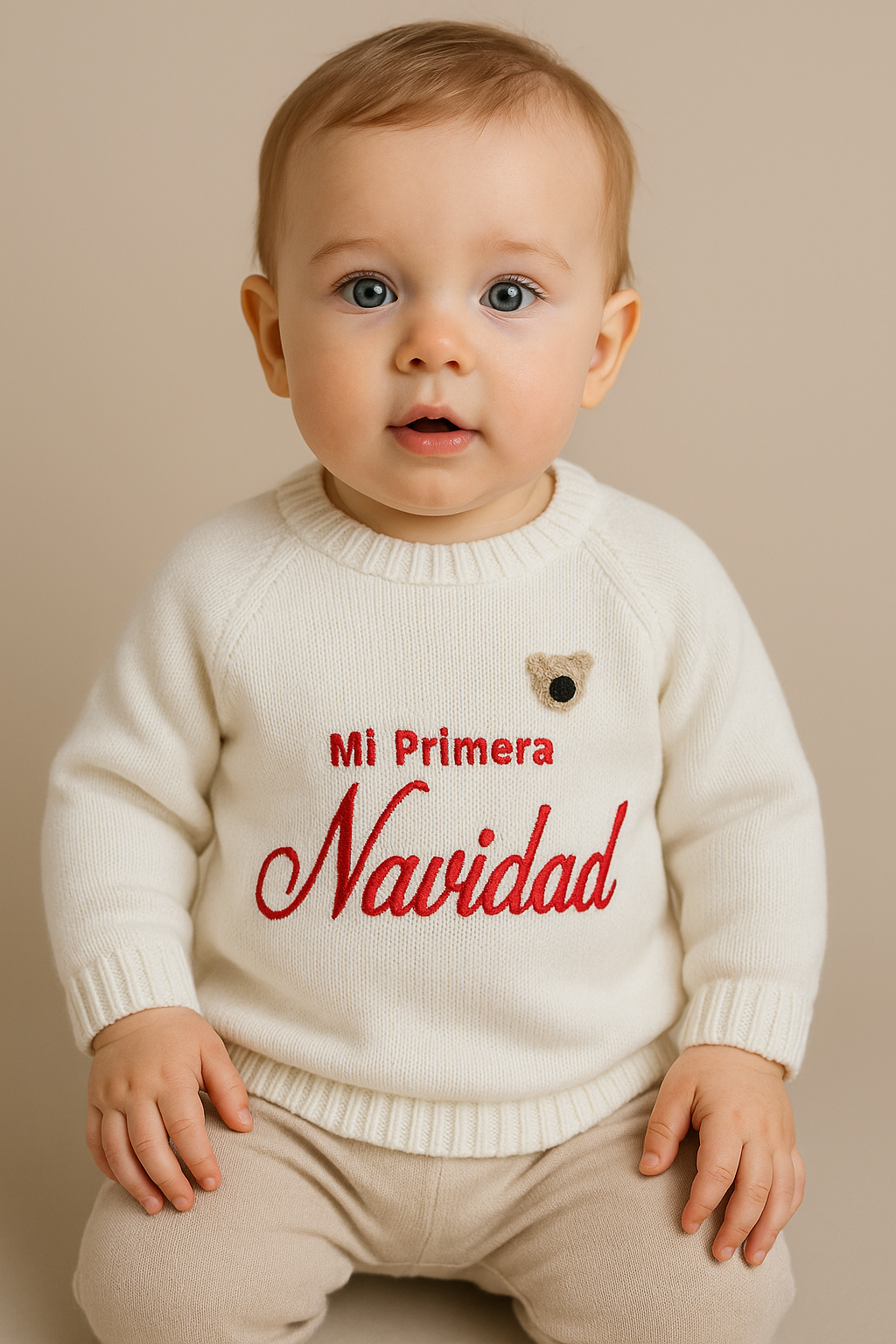 SUÉTER TEJIDO NAVIDEÑO “Mi primera navidad”
