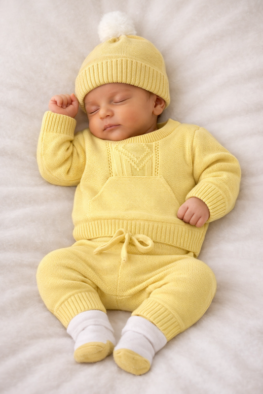 SET TEJIDO REF - ALANA PUPPET CON COBIJA - AMARILLO - SIN GORRO