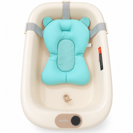 Soporte de baño acolchado para bebé color menta