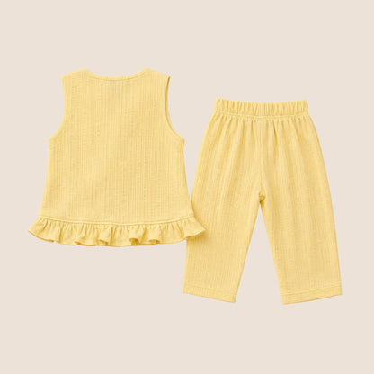 Conjunto 2 Piezas Bebe Nina Margaritas Amarillo