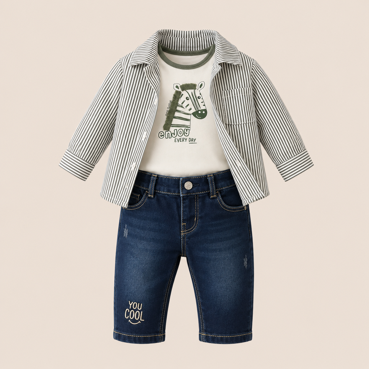 ⭕️ CONJUNTO 3 PIEZAS JOY BABY- VERDE