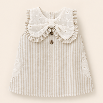 ⚪️ VESTIDO CLÁSICO BEBÉ FELIZ BEIGE |MARA BABY