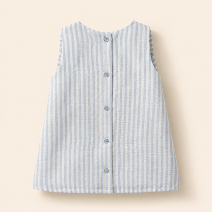 ⚪️ VESTIDO CLÁSICO BEBÉ FELIZ AZUL |MARA BABY