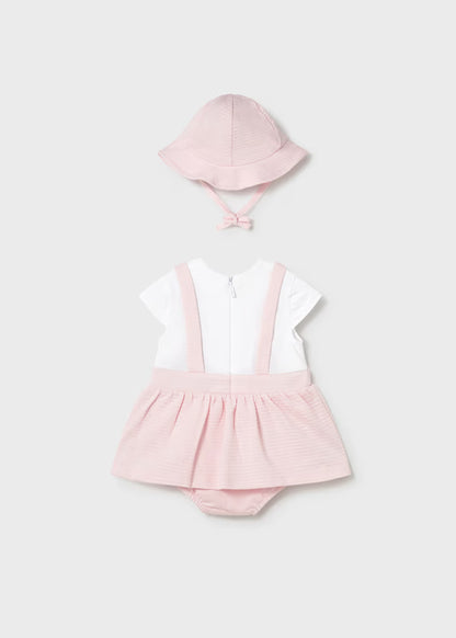 VESTIDO PETO SIMULADO CON GORRO RECIEN NACIDA MAYORAL