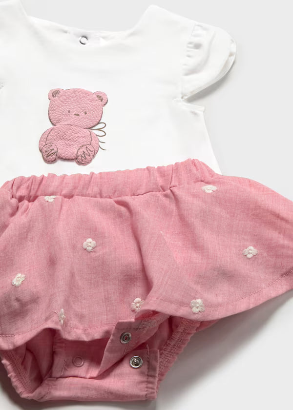 CONJUNTO FALDA Y CAMISA OSITO RECIEN NACIDA MAYORAL ROPA EUROPEA