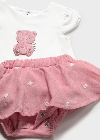 CONJUNTO FALDA Y CAMISA OSITO RECIEN NACIDA MAYORAL ROPA EUROPEA