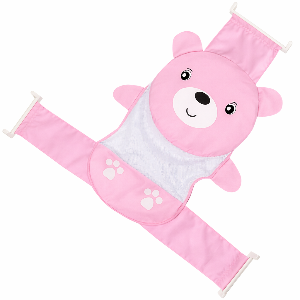 SOPORTE DE BAÑO PARA BEBÈ - DISEÑO OSITO ROSA