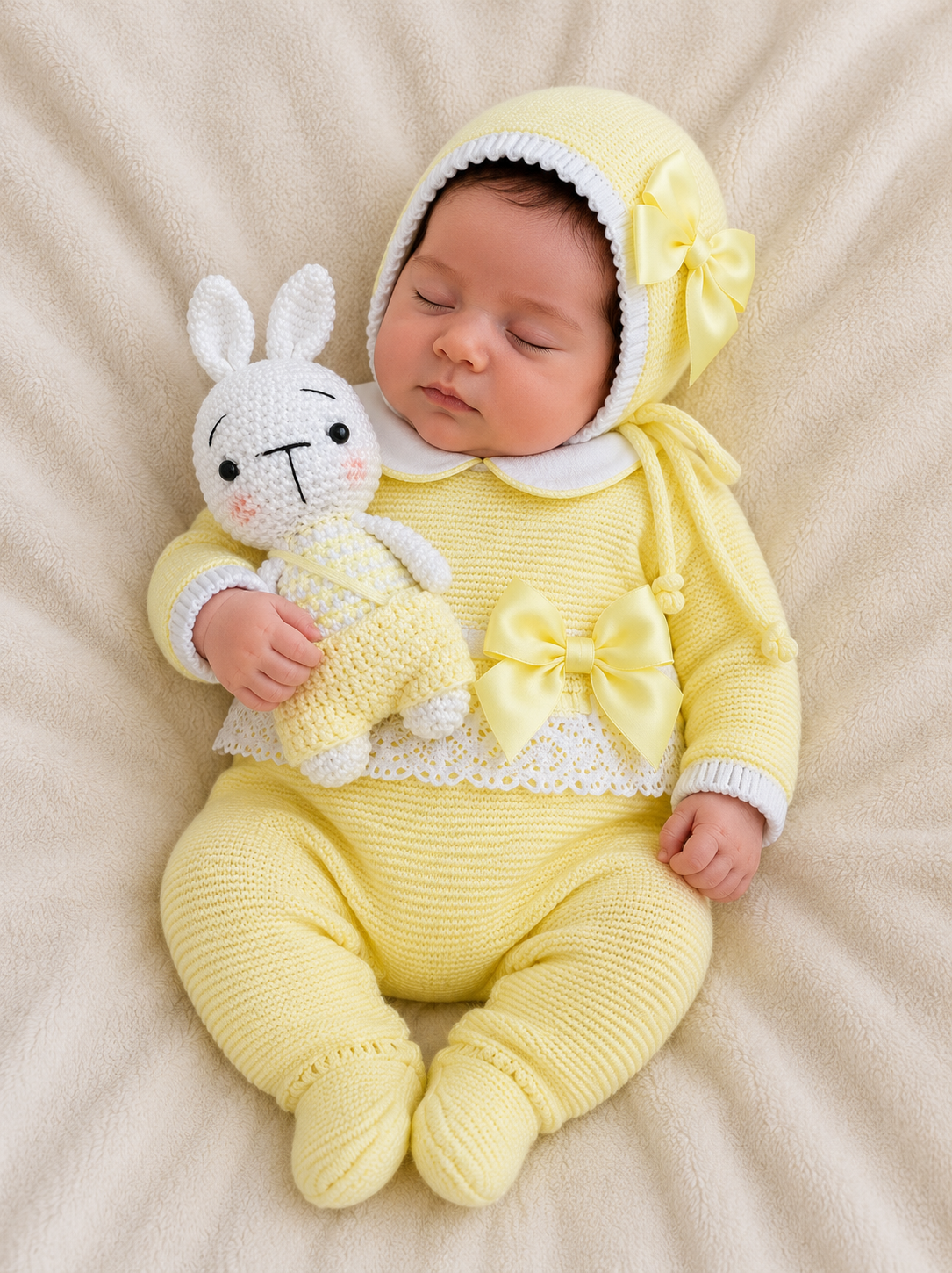 SET MARA TEJIDO PREMIUM - ELEGANCIA Y DELICADEZ - COLOR AMARILLO