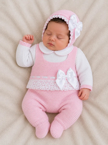 CONJUNTO MARA TEJIDO PREMIUM - DULZURA Y ELEGANCIA - COLOR ROSADO