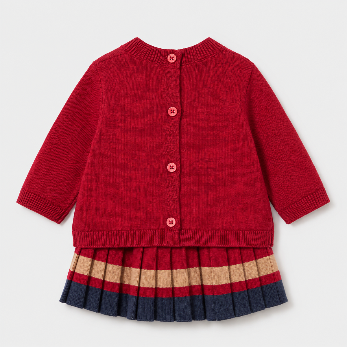 Conjunto falda y jersey recién nacida rojo