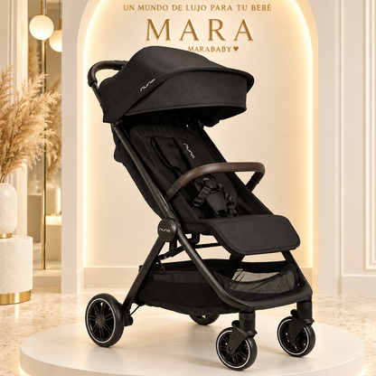 Coche Nuna TRVL Caviar – Compacto y Ligero para Viajes