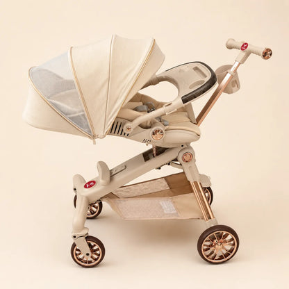 Triciclo de Lujo Castillitos Beige con Detalles Dorados