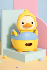 VASENILLA ENTRENADOR PARA BEBE DISEÑO DE PATITO CON RESPALDO