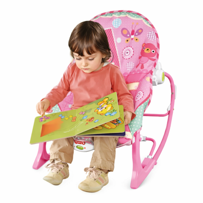 SILLA MECEDORA INFANTIL ROCKER CON JUGUETES COLGANTES Y VIBRACION DISEÑO MARIPOSA