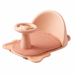 ASIENTO DE BAÑO PARA BEBE CON VOLANTE GIRATORIO - COLOR DURAZNO PASTEL