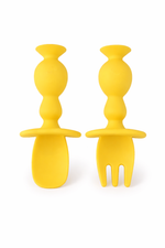 SET CUCHARA Y TENEDOR DE ENTRENAMIENTO - AMARILLO