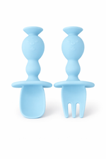 SET CUCHARA Y TENEDOR DE ENTRENAMIENTO - AZUL