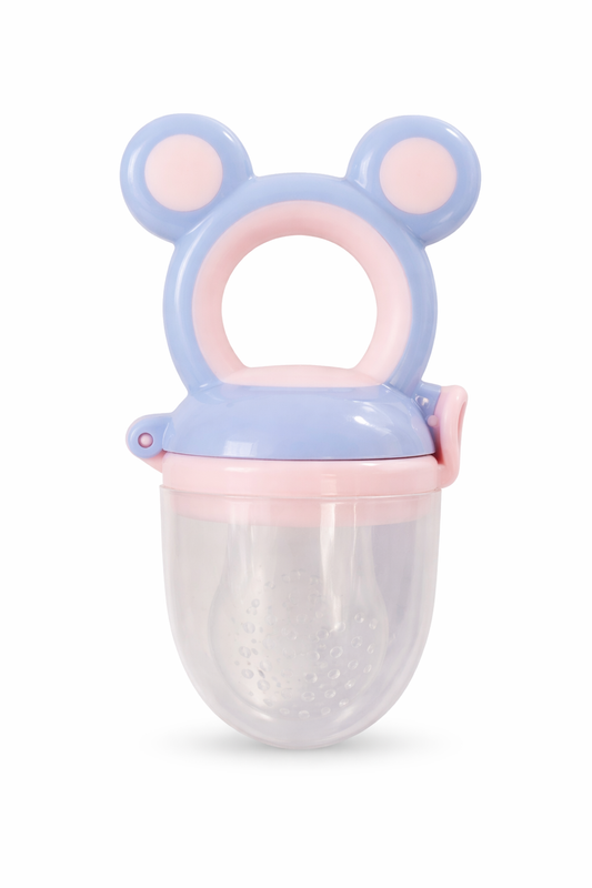 ALIMENTADOR ANTIAHAGO EN SILICONA DISEÑO - OSITO MORADO Y ROSADO