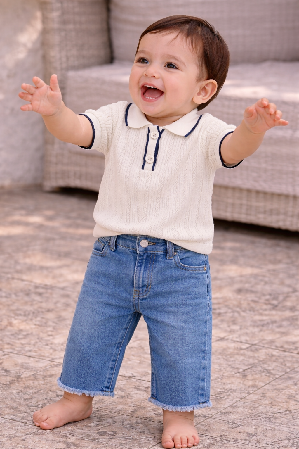 CONJUNTO BEBÉ PREMIUM - POLO TRICOT + PANTALON DENIM