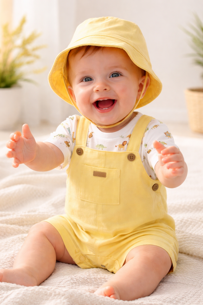 CONJUNTO PETO + GORRO SAFARI PARA BEBÉ