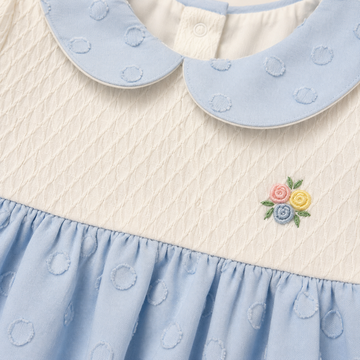 ⭕️ VESTIDO COLOMBIANO AZUL BEBÉ FELIZ-MARA BABY