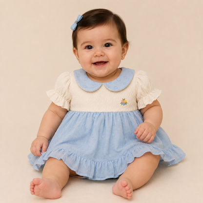 ⭕️ VESTIDO COLOMBIANO AZUL BEBÉ FELIZ-MARA BABY