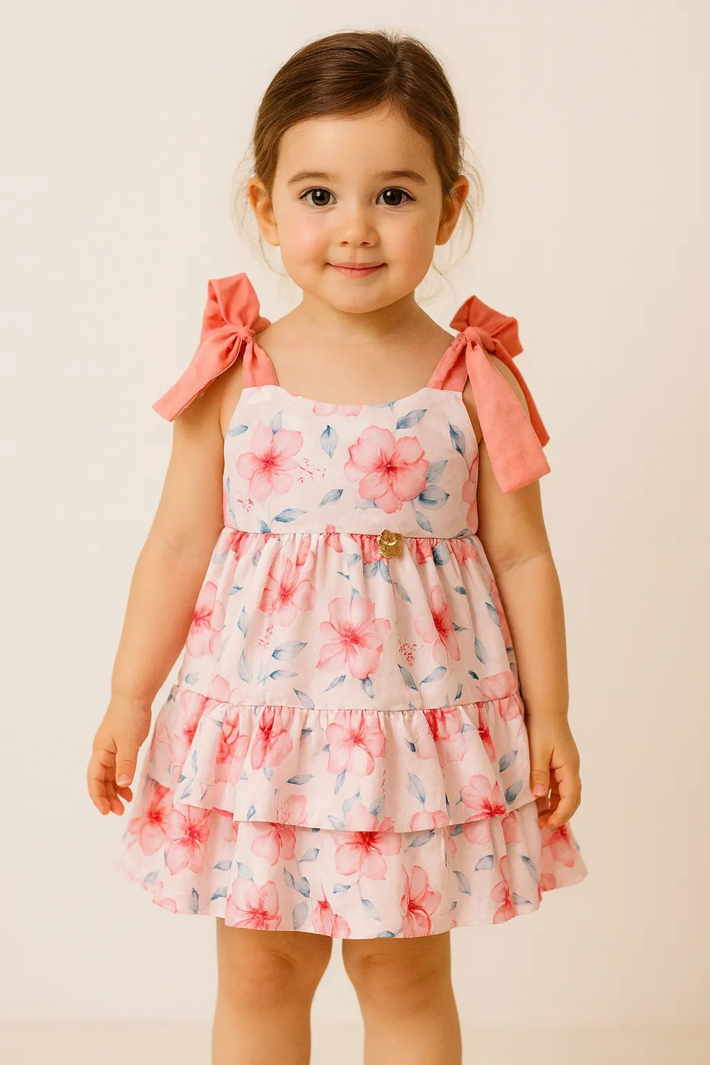 VESTIDO FLORAL CON TIRAS AJUSTABLES