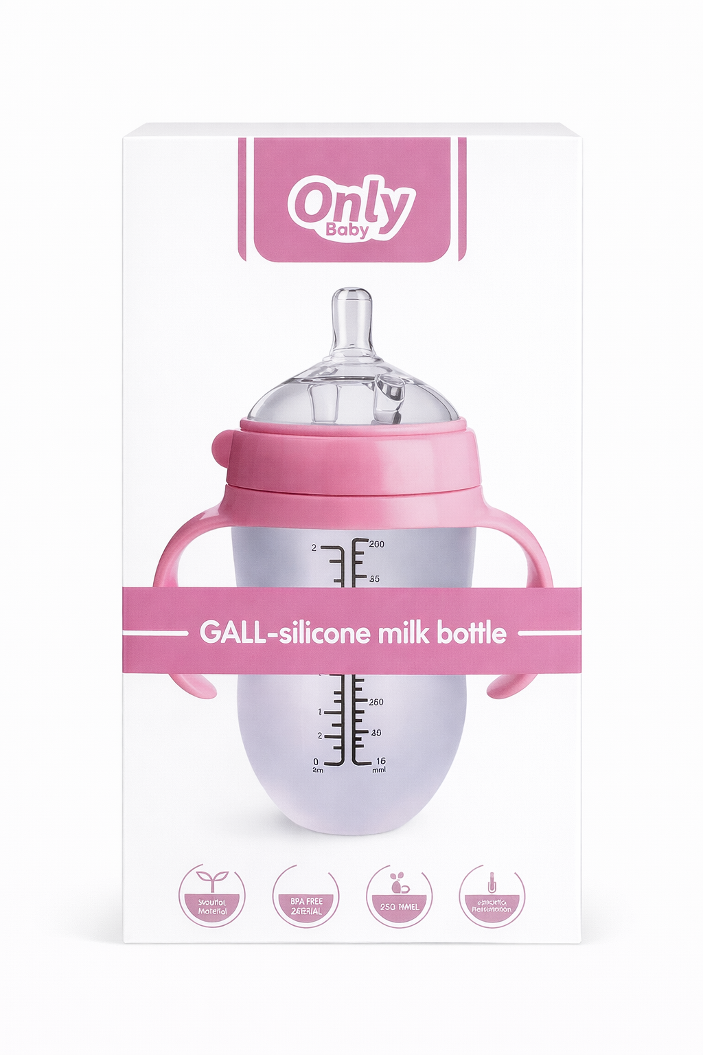 TETERO - BIBERON DE SILICONA ONLY BABY - 250ML - ROSADo