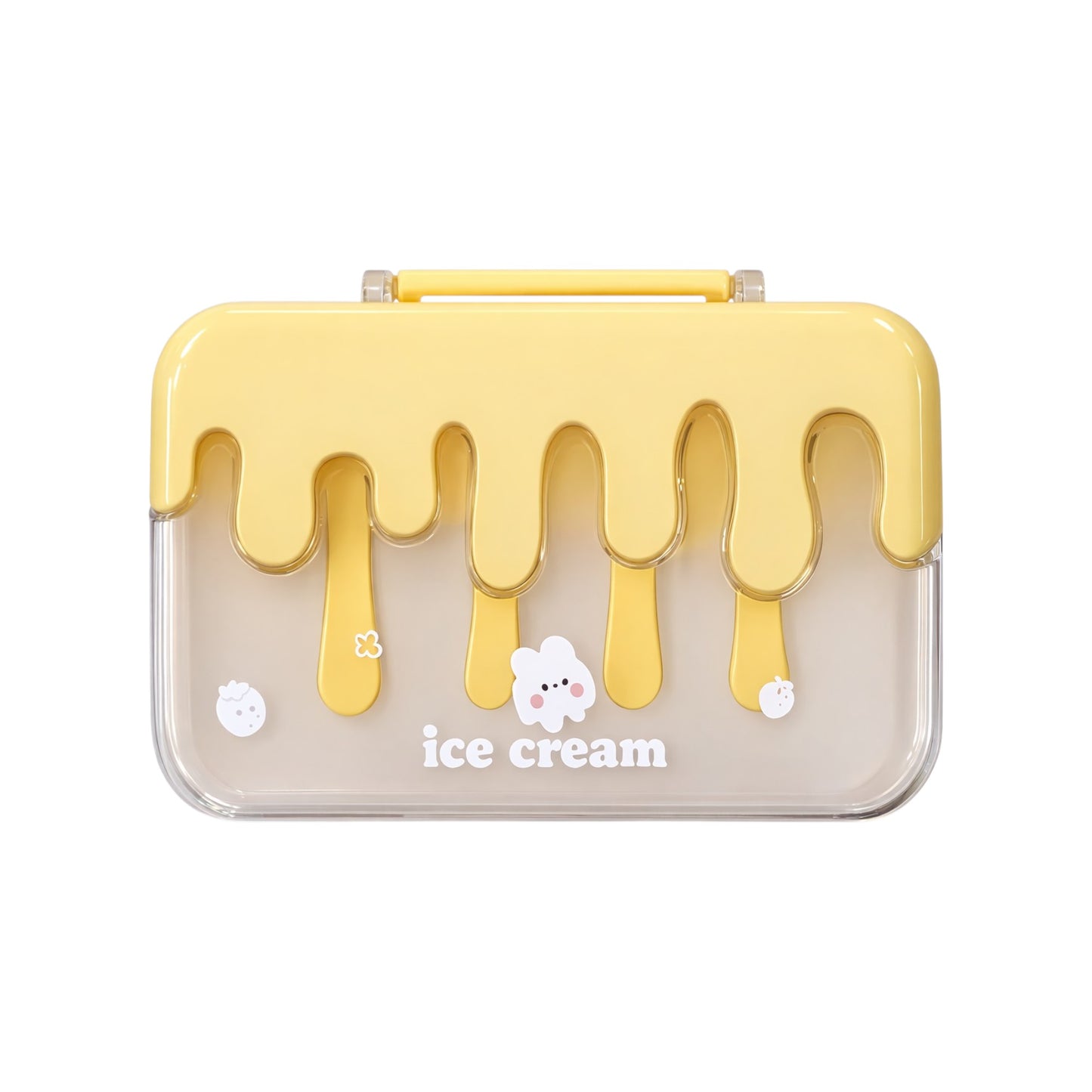 JABONERA PORTATIL CON ESTUCHE PROTECTOR DISEÑO - ICE CREAM AMARILLO