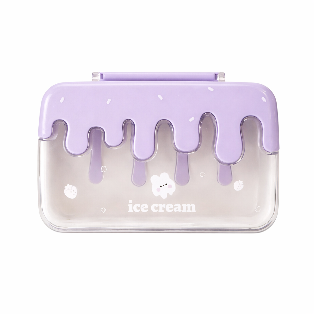 JABONERA PORTATIL CON ESTUCHE PROTECTOR DISEÑO - ICE CREAM MORADO