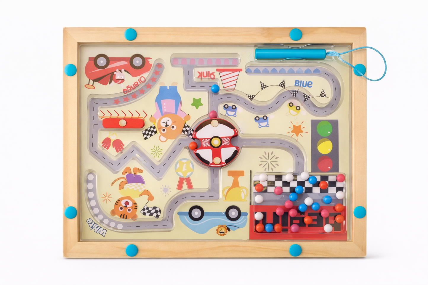LABERINTO MAGNETICO DE MADERA ¨RACING MAZE¨
