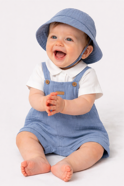 PELELE PETO SIMULADO CON GORRO PARA RECIEN NACIDO