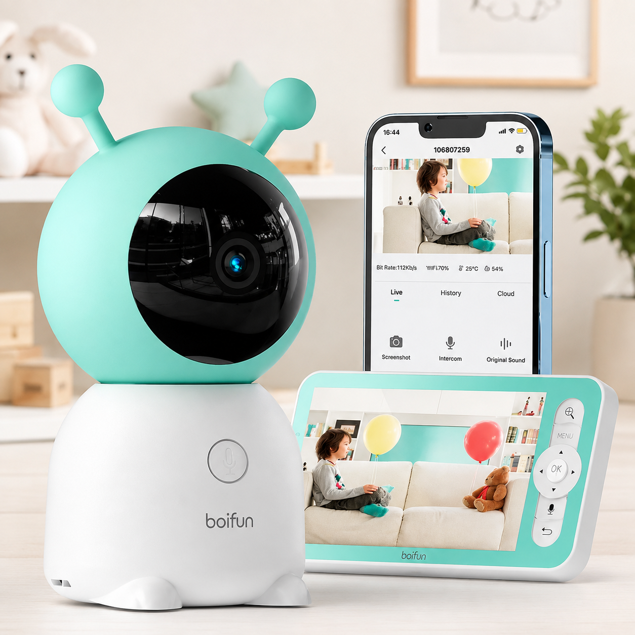 Boifun Baby Monitor 6T 2K con Pantalla 5 Pulgadas y App
