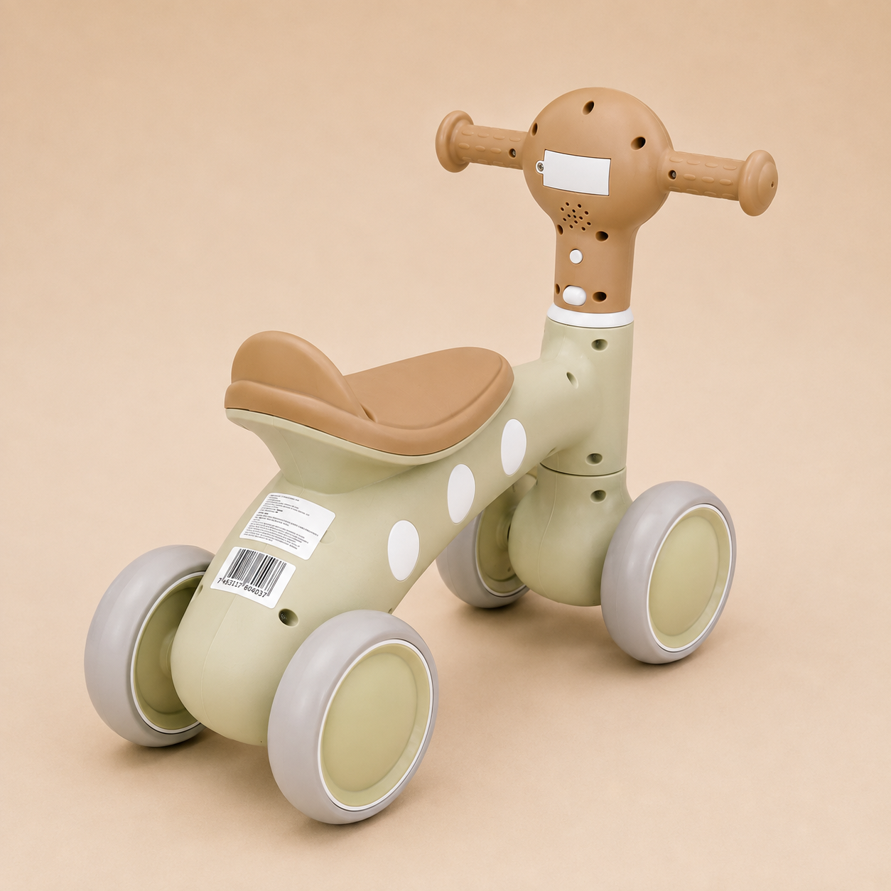 Triciclo Bebé 4 Ruedas Verde Menta | Sin Pedales 1-3 Años | Mara Baby